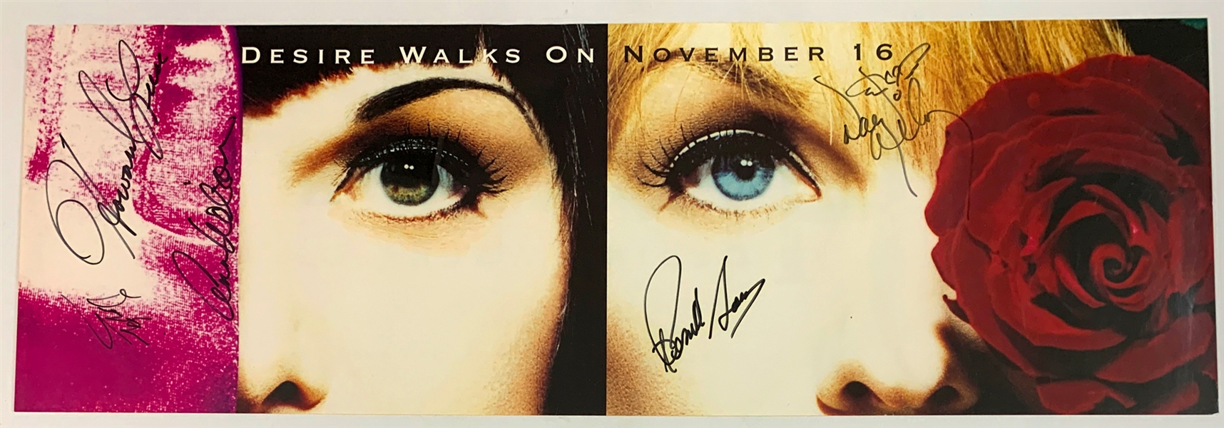 Heart Band-Signed Capitol Record Store Poster for 1993 LP <em>Desire Walks On</em> - Incl. Ann Wilson, Nancy Wilson