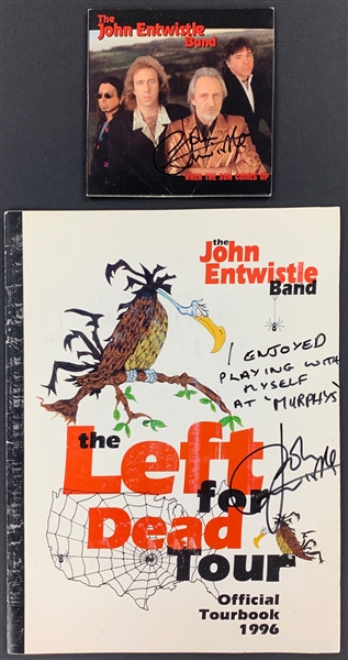 John Entwistle Signed CD Single and Signed Solo Tour Program Plus 1997 <em>Quadrophenia</em> Tour Program