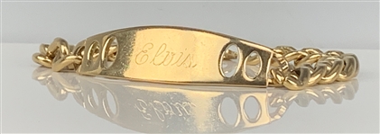 Elvis Presley Owned "ELVIS" Monogrammed ID Bracelet Given to His Cousin Patsy Presley