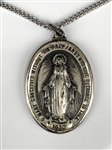 Elvis Presley Owned Virgin Mary "Miraculous Medal" Sterling Silver Necklace Given to His Cousin Patsy Presley