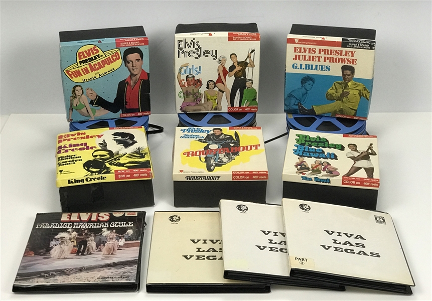 Collection of Eight Elvis Presley Super 8 Film Boxed Sets Including <em>Blue Hawaii</em>, <em>Viva Las Vegas</em> and <em>G.I. Blues</em> (Seven Complete Color Films with Sound!)