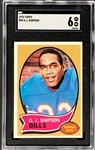 1970 Topps Football #90 O.J. Simpson Rookie Card - SGC EX-NM 6