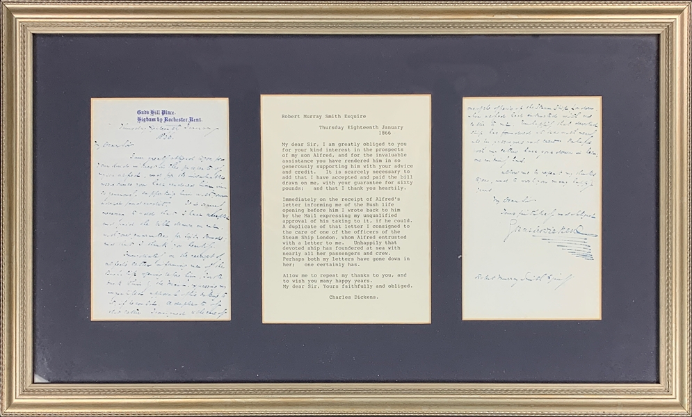 Charles Dickens Handwritten and Signed Letter in Beautiful Framed Display – JSA Full LOA