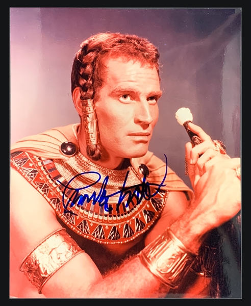 Charlton Heston Signed 8 x 10 Photo as Moses from <em>The Ten Commandments</em> (BAS)