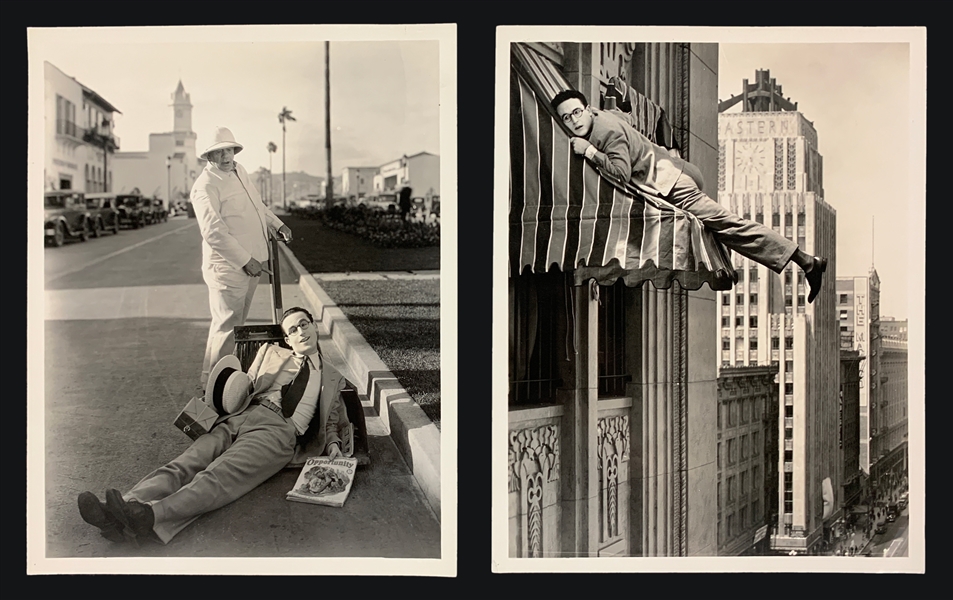 1930 Harold Lloyd Studio-Issued Promotional Photos (2) for his Film <em>Feet First</em> by Photographer Gene Kornman