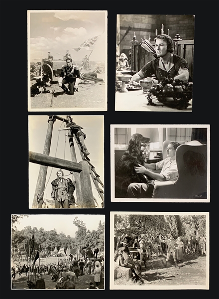 1930s Errol Flynn Studio-Issued Promotional Photo Collection of Six from <em>The Adventures of Robin Hood</em> and Others