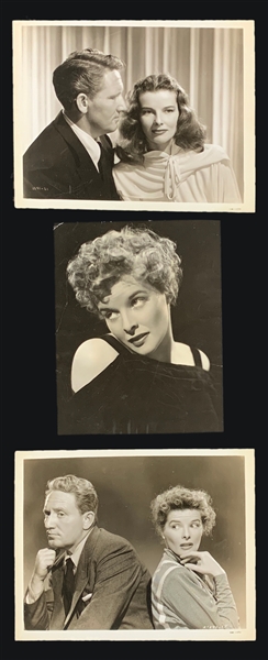 1930s and 1940s Katherine Hepburn and Spencer Tracy Studio-Issued Photo Collection of 3