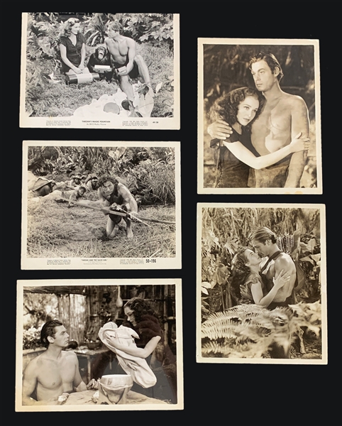 1940s and 1950s <em>Tarzan</em> Studio-Issued Promotional Photo Collection of Eight (8) Incl.  Johnny Weissmuller and Lex Barker 