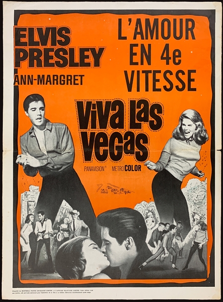 1964 <em>Viva Las Vegas</em> French-Canadian Movie Poster - Starring Elvis Presley (<em>Love in 4th Gear</em>)