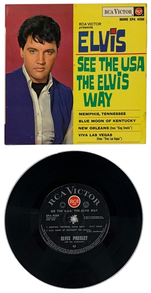 1967 Elvis Presley New Zealand 45 RPM EP <em>See the USA the Elvis Way</em> - Tough to Find Rarity!