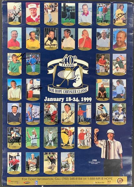 1999 Bob Hope Chrysler Classic Poster Signed by 22 Former Champions Incl. Arnold Palmer, Billy Casper, Johnny Miller, Fred Couples and Others (BAS)
