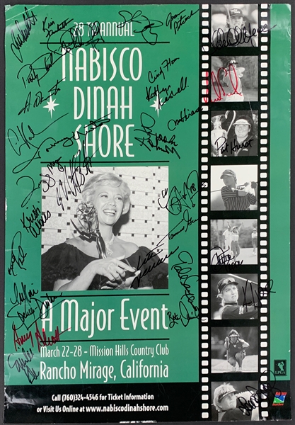 1999 Nabisco Dinah Shore Championship Poster Signed by 31 Golfers and Other Athletes Incl. Annika Sörenstam, Gale Sayers, Johnny Unitas and Brooks Robinson