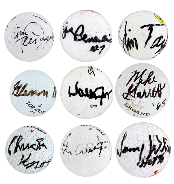 NFL Hall of Famer and Superstars Signed Golf Ball Collection of 18 Incl. Dick Butkus, Willie Gault, Bob Griese, and Jim Plunkett