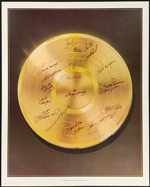 "Legendary Stars of Country Music" Poster Signed by 18 with Roy Acuff, Hank Thompson, Faron Young and Others (BAS)