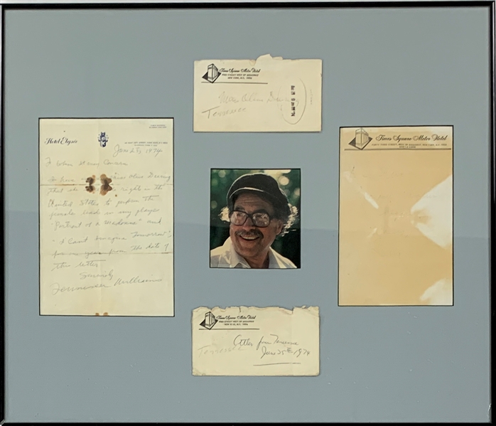 Two Tennessee Williams Handwritten Letters with Envelopes - with Content Referencing Two of His Plays and VALIUM! (BAS)