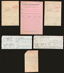 President Kennedy and First Lady Jackie owned 6 receipts for alcohol, crab, pillowcases, hangers, garbage can, and more! 
