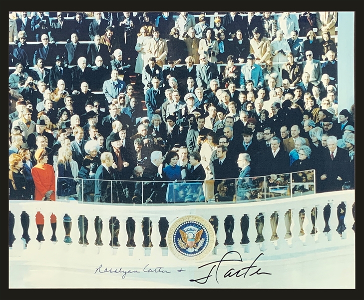 President Jimmy Carter and Rosalynn Carter Signed Inauguration Photos (2) (JSA)