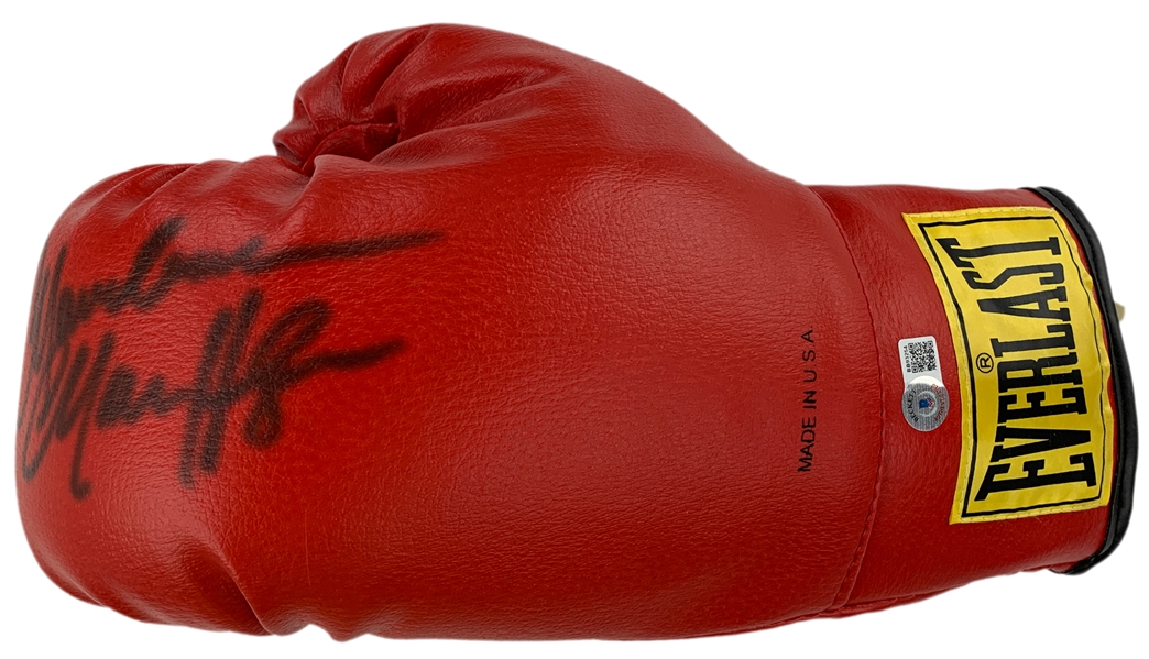 “Marvelous” Marvin Hagler Signed Everlast Boxing Glove (BAS)