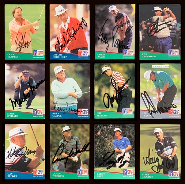 1991 Pro Set “PGA Tour” Near Set of 121 Signed Cards Incl. Craig Stadler, "Chichi" Rodriguez, Lee Trevino, Billy Casper and Others (BAS)