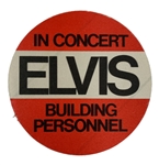 1970s Elvis Presley Concert Round Backstage Pass - Red Variation