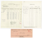 1971 Song Royalty Statement and Royalty Check Stub from Elvis Presley Music Inc. to Venice Music Inc. for Song “Ready Teddy”