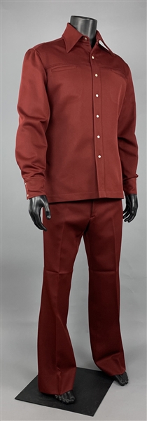 1977 WS “Fluke” Holland Stage-Worn “Nudies” Rust Red Two-Piece Suit – Worn Performing with Johnny Cash