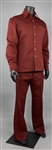 1977 WS “Fluke” Holland Stage-Worn “Nudies” Rust Red Two-Piece Suit – Worn Performing with Johnny Cash
