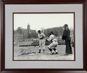 Ted Williams Signed Photo in Framed Display - His First at Bat in Massachusetts! (BAS)