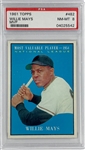 1961 Topps #482 Willie Mays MVP – PSA NM-MT 8