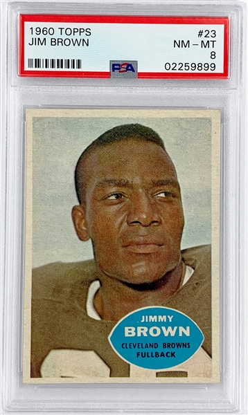 1960 Topps Football #23 Jim Brown – PSA NM-MT 8