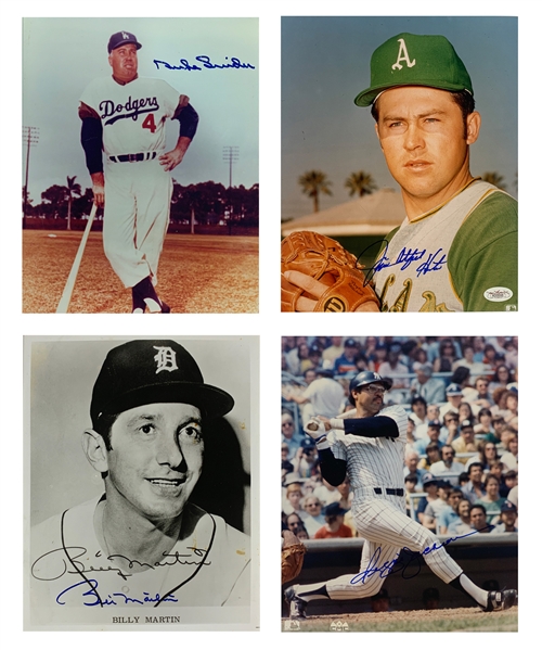 Baseball Hall of Famers and Superstars Signed Collection (17) Including Reggie Jackson and Catfish Hunter (BAS)