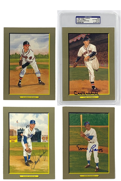 1987-1988 Perez-Steele “Great Moments” Signed Collection (8) with Sandy Koufax and Ted Williams (BAS)