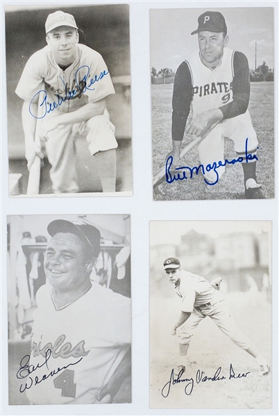 Baseball Hall of Famers and Superstars Signed Postcard Collection of 12 Incl. Pee Wee Reese and Leo Durocher (BAS)