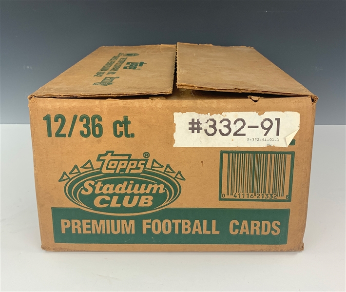 1991 Topps Stadium Club Football Full Case of 12 Unopened Boxes – Brett Favre Rookie Card Possible!