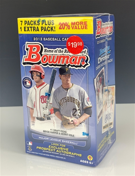 2012 Bowman Baseball Factory Sealed 8-Pack Box – Possible Bryce Harper Gold Refractor Rookie Cards!