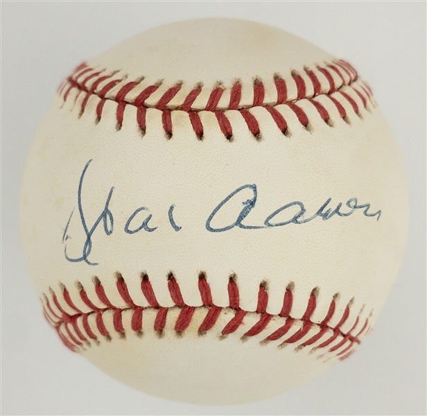 Hank Aaron Single Signed Baseball (ONL White) (BAS)