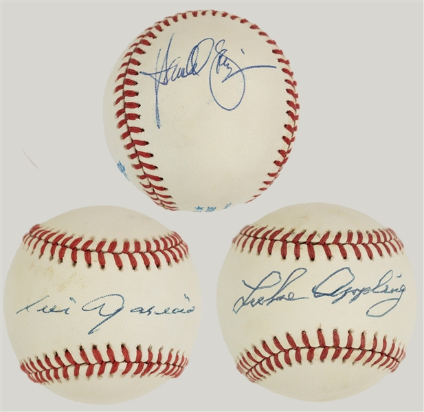 Chicago White Sox Hall of Famers Single Signed Baseballs (3) – Harold Baines, Luis Aparicio and Luke Appling (BAS)