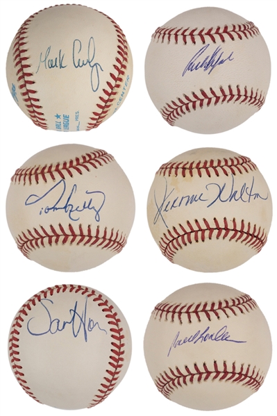 1980s-2000s Baseball Stars Single Signed Baseball Bonanza of 74 Incl. Orel Hershiser, Jim Leyland, Larry Bowa and Jason Kendall