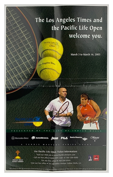 Jennifer Capriati Signed 2003 “Pacific Life Open” Tennis Tournament Poster (BAS)
