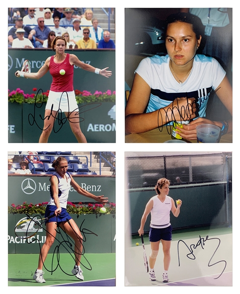 Womens Tennis Greats Signed 8 x 10 Collection of 21 Featuring Sharapova, Capriati, Navratilova, Clijsters, and Hingis (BAS)