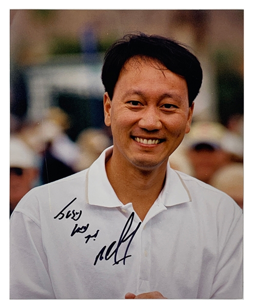 Michael Chang Signed 8 x 10 Photo – Inscribed “Jesus Loves You” - Tennis Great (BAS)