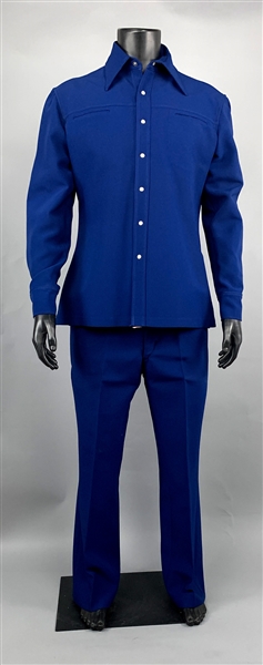 1977 WS “Fluke” Holland Stage-Worn “Nudies” Deep Navy Blue Two-Piece Suit – Worn Performing with Johnny Cash