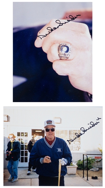 Duke Snider Signed 8 x 10 Photos – Incl. Photo of His Baseball Hall of Fame Ring! (BAS)