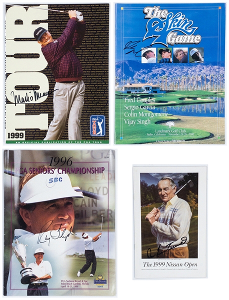 Major Champion Golfers Signed Programs (4) Incl. Floyd, OMeara, Couples, and Finsterwald (BAS)