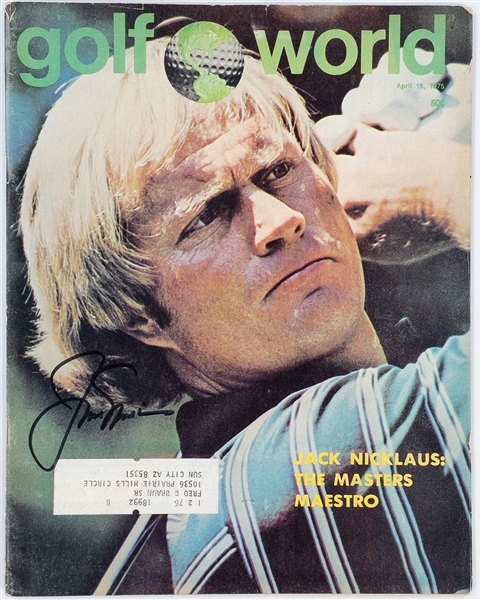 Jack Nicklaus Signed 1975 <em>Golf World</em> (BAS) Masters Winner Cover!