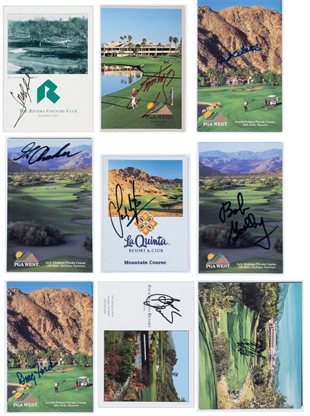 Masters Winners Signed Golf Scorecard Collection of 9 (BAS) Incl. Crenshaw, Zoeller and Stadler