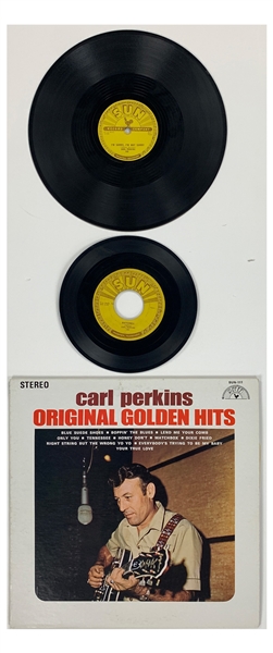 Carl Perkins Sun Records Group of Three Incl. 78 RPM “Dixie Fried” and 45 RPM “Matchbox”