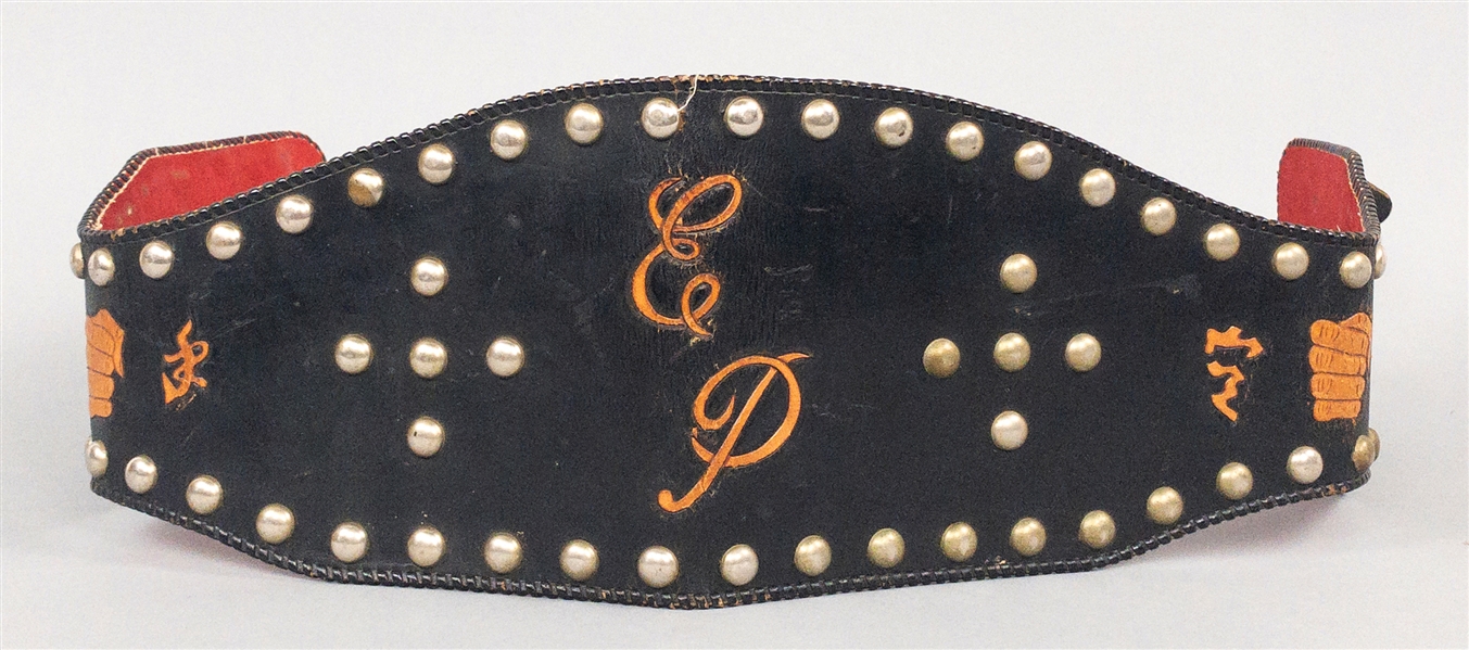 Elvis Presley Owned Motorcycle Belt with "EP" Monogrammed and Pasaryu Karate FIST - Gifted to a Worker at Graceland