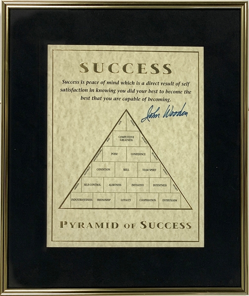 John Wooden Signed “Pyramid of Success”  Limited Edition Display – Legendary UCLA Coach (BAS)