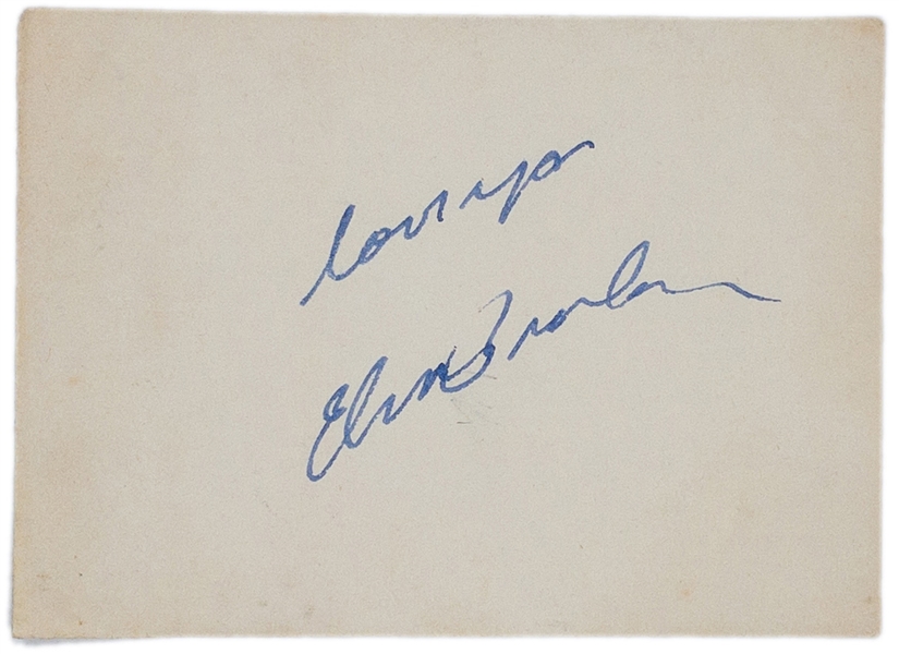 1955 Elvis Presley Signed Autograph Book Page - “Love Ya, Elvis Presley” (BAS LOA)